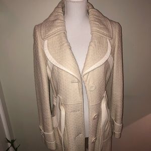 Marciano Wool & Lambskin Cream Off White Peacoat